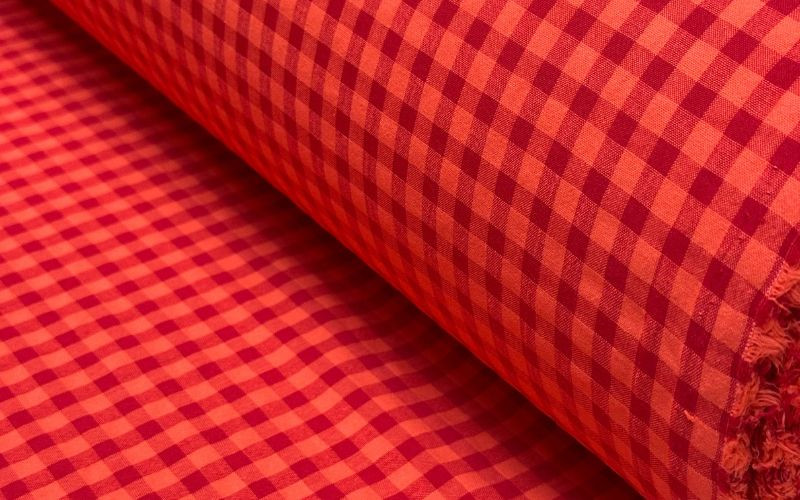 VICHY SEERSUCKER CORAL Y ROJO